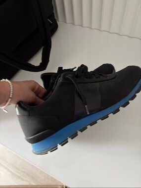 Prada Black Sneakers with Blue Outsole - Men's Lace-Up Trainers